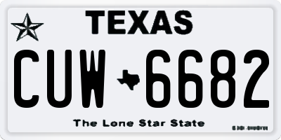 TX license plate CUW6682