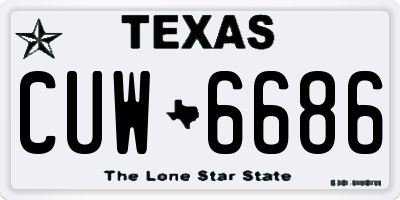 TX license plate CUW6686