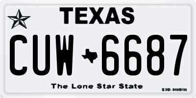 TX license plate CUW6687