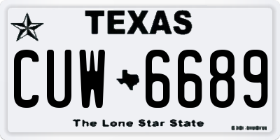 TX license plate CUW6689