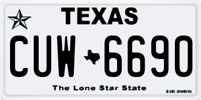 TX license plate CUW6690