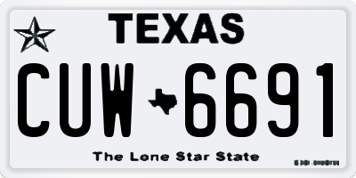 TX license plate CUW6691