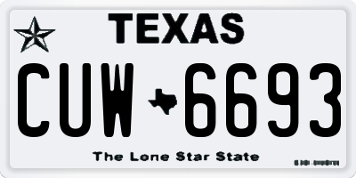TX license plate CUW6693