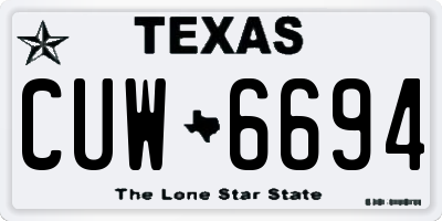 TX license plate CUW6694
