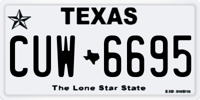 TX license plate CUW6695