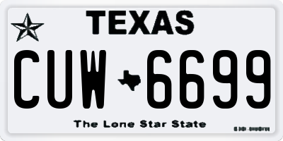 TX license plate CUW6699