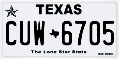 TX license plate CUW6705
