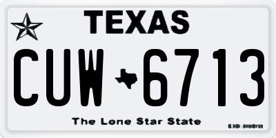 TX license plate CUW6713