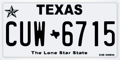 TX license plate CUW6715