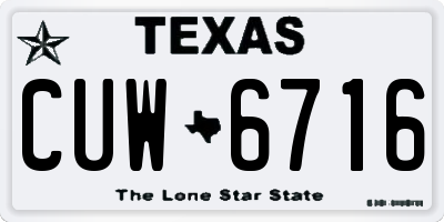 TX license plate CUW6716