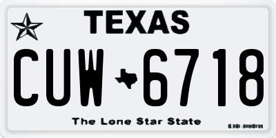 TX license plate CUW6718