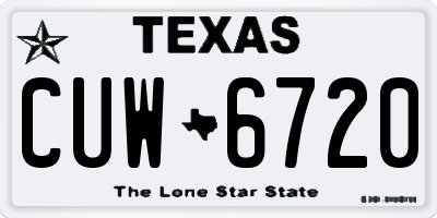 TX license plate CUW6720