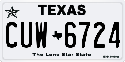 TX license plate CUW6724