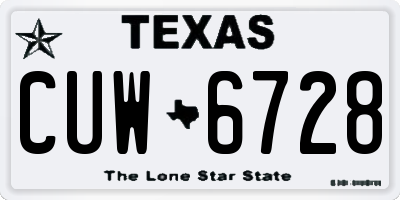 TX license plate CUW6728