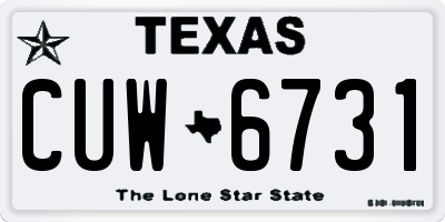 TX license plate CUW6731