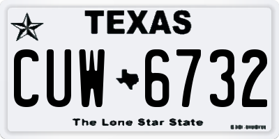 TX license plate CUW6732