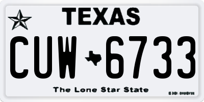 TX license plate CUW6733