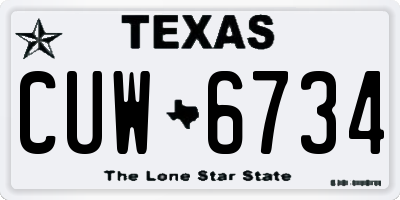 TX license plate CUW6734