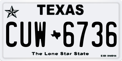 TX license plate CUW6736