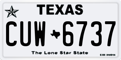 TX license plate CUW6737