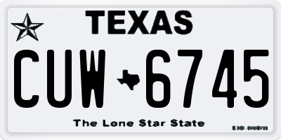 TX license plate CUW6745
