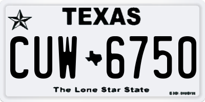 TX license plate CUW6750