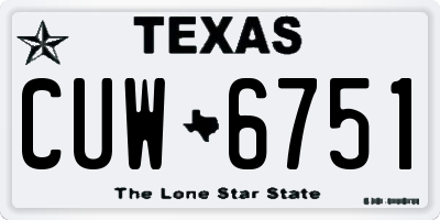 TX license plate CUW6751