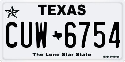 TX license plate CUW6754