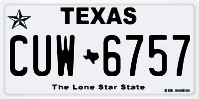 TX license plate CUW6757