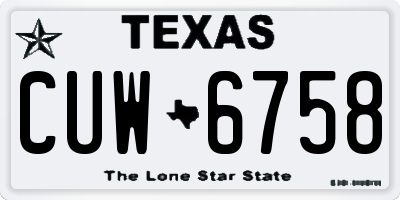 TX license plate CUW6758