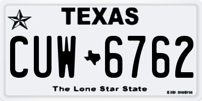 TX license plate CUW6762