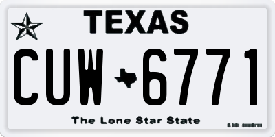 TX license plate CUW6771