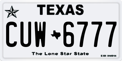 TX license plate CUW6777