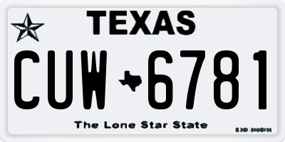 TX license plate CUW6781