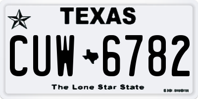 TX license plate CUW6782