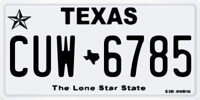 TX license plate CUW6785