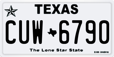TX license plate CUW6790