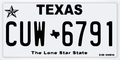 TX license plate CUW6791