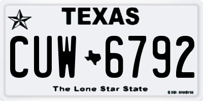 TX license plate CUW6792