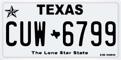 TX license plate CUW6799