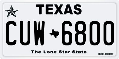 TX license plate CUW6800