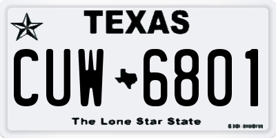 TX license plate CUW6801