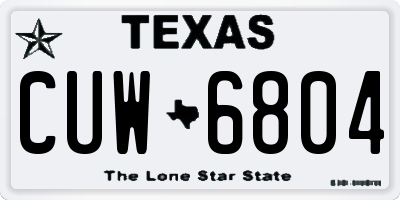 TX license plate CUW6804