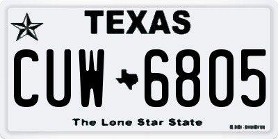 TX license plate CUW6805