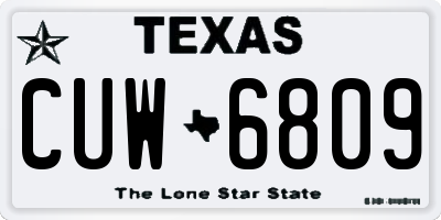 TX license plate CUW6809
