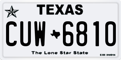 TX license plate CUW6810