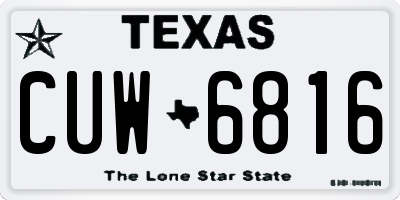 TX license plate CUW6816