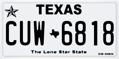 TX license plate CUW6818