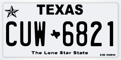 TX license plate CUW6821