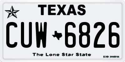 TX license plate CUW6826